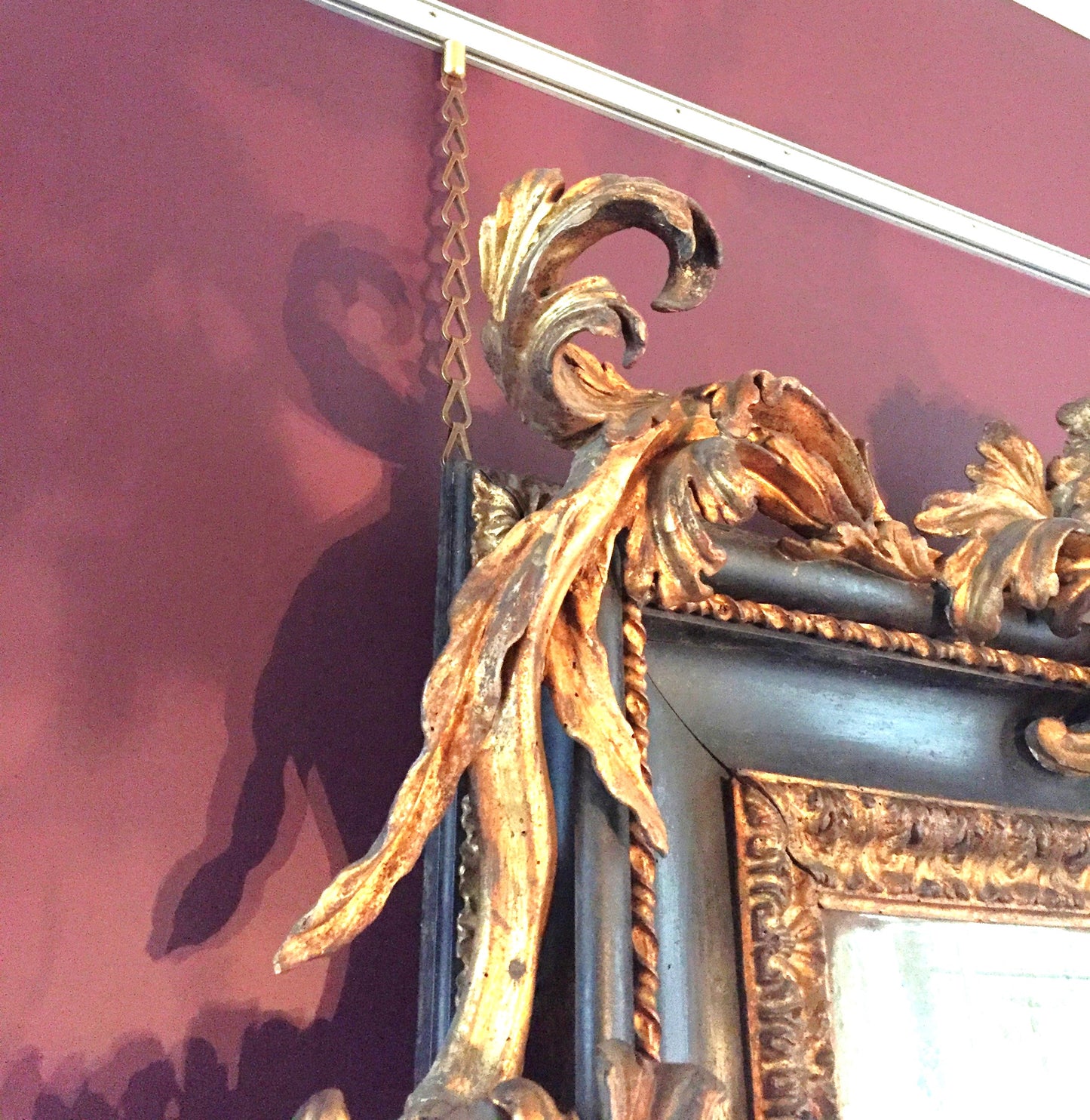 Fine Art & Tapestry Batten. Brass Chain Hanging Blocks (pairs).